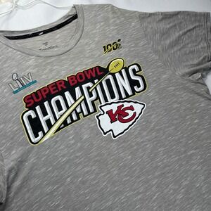 Fanatics T-Shirt Super Bowl LIV Champions Chiefs Mens L Gray Cotton Blend Slub